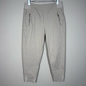 Athleta Lightweight Stretch Pants Beige 12P | Travel Hiking Zip Pockets